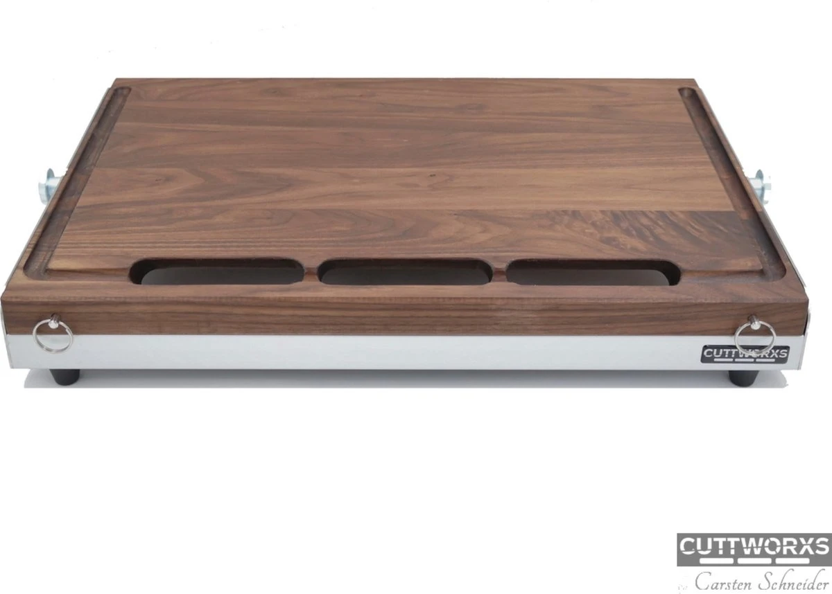 Cuttworxs Notenhouten Snijplank XL Met Sap Geul En Geïntegreerde Opvangbak